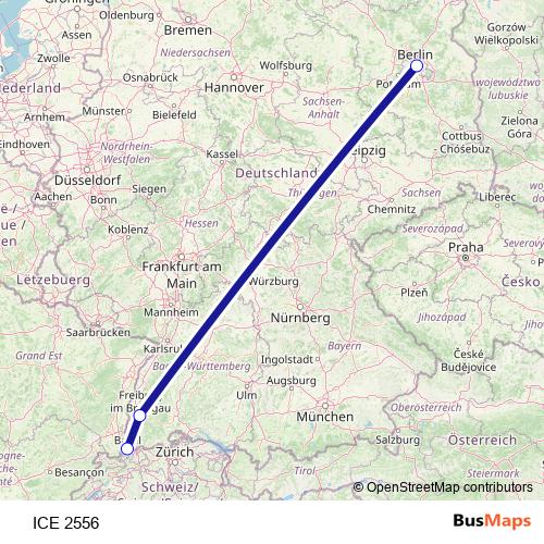 ICE 2556 rail Line Map