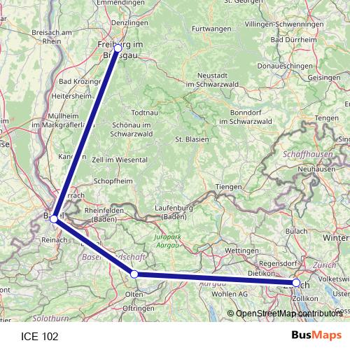 ICE 102 rail Line Map