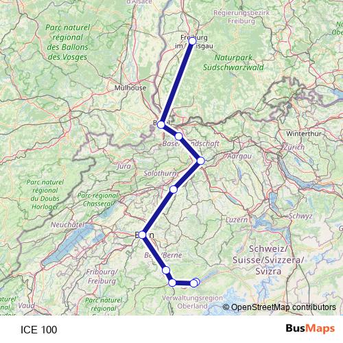ICE 100 rail Line Map