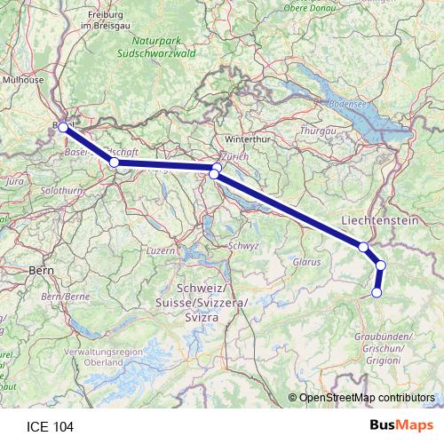 ICE 104 rail Line Map