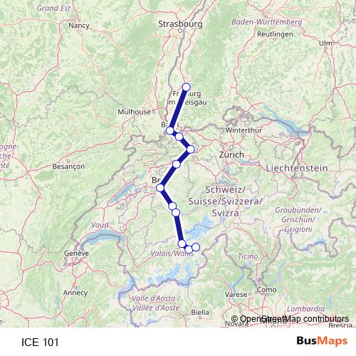 ICE 101 rail Line Map