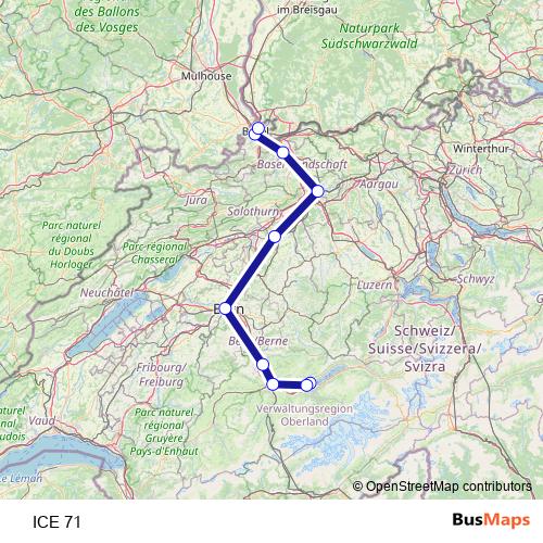 ICE 71 rail Line Map