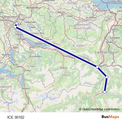 ICE 30102 rail Line Map