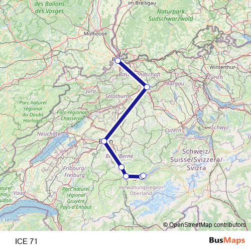 ICE 71 rail Line Map