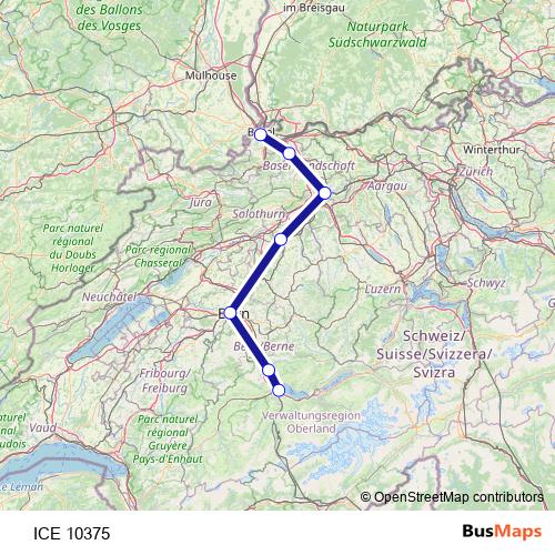 ICE 10375 rail Line Map