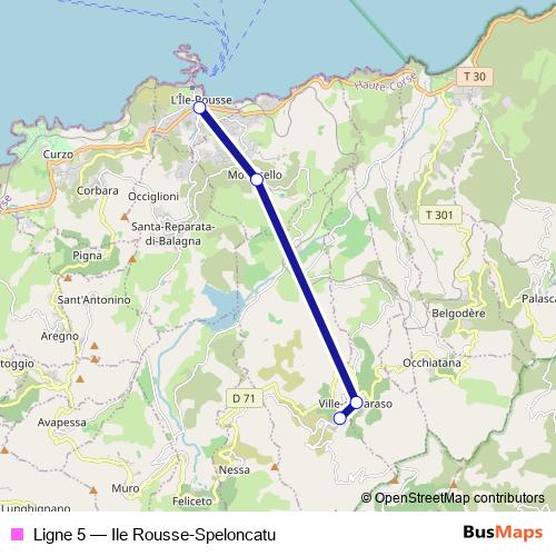 Ligne 5 bus Line Map