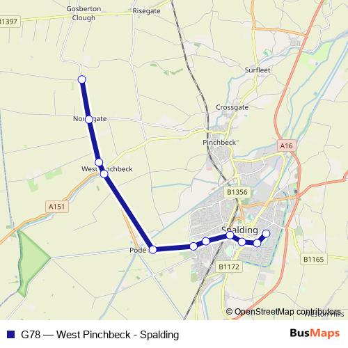 G78 bus Line Map