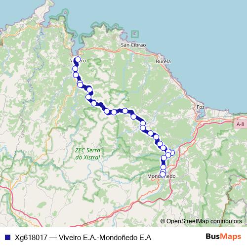Xg618017 bus Line Map