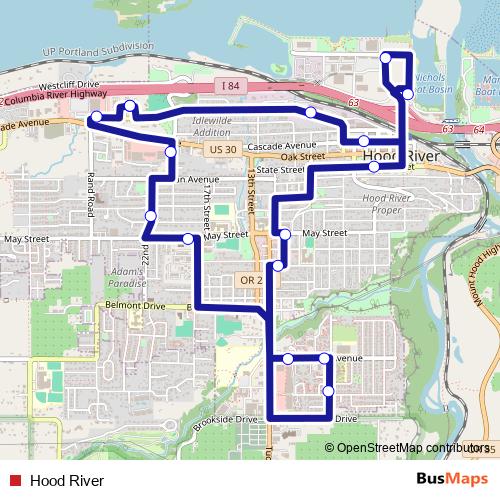 Hood River bus Line Map