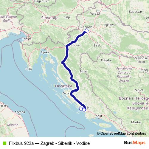Flixbus 923a bus Line Map