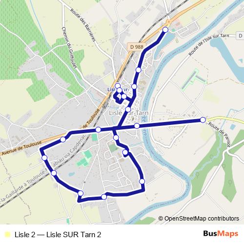 Lisle 2 bus Line Map
