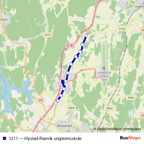 1211 bus Line Map