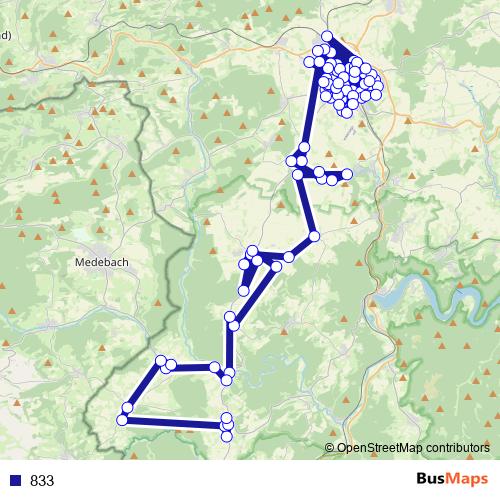 833 bus Line Map