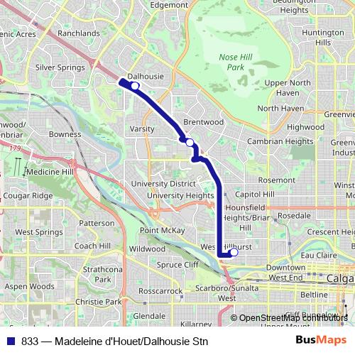 833 bus Line Map