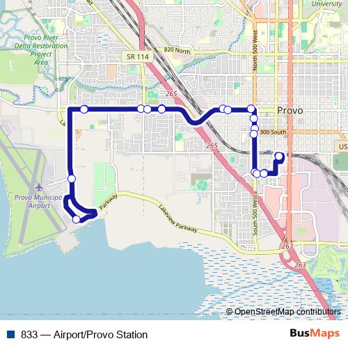 833 bus Line Map