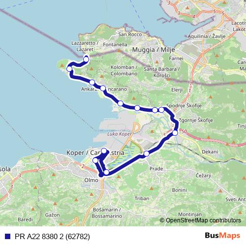 PR A22 8380 2 (62782) bus Line Map