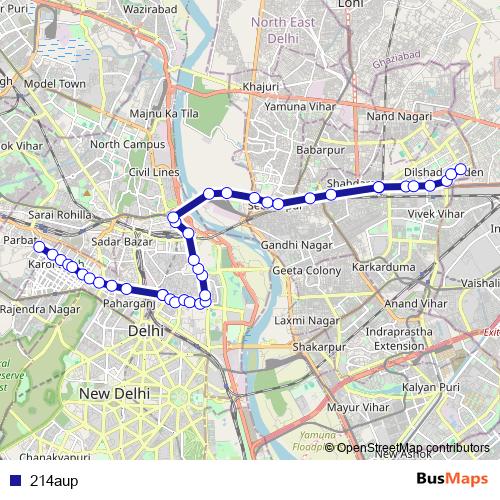 214aup bus Line Map