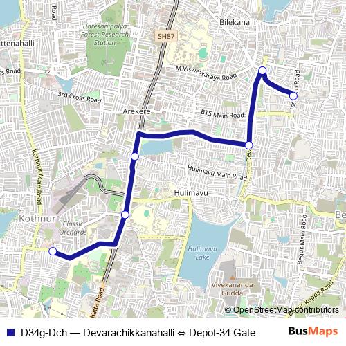 D34g-Dch bus Line Map