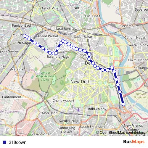 318down bus Line Map