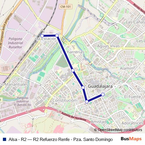 Alsa - R2 bus Line Map