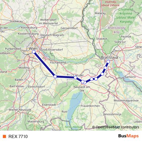 REX 7710 rail Line Map