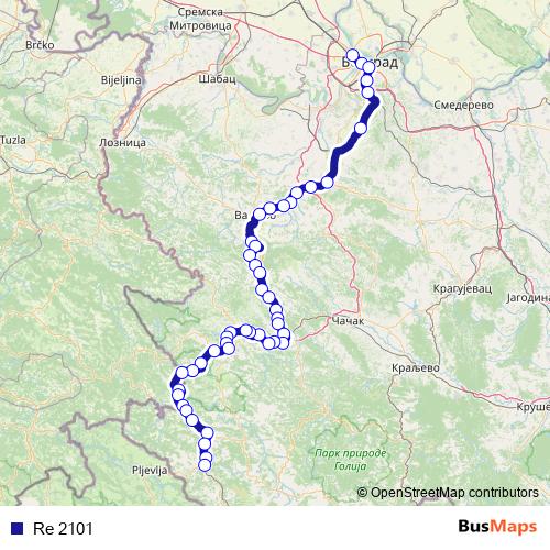 Re 2101 rail Line Map