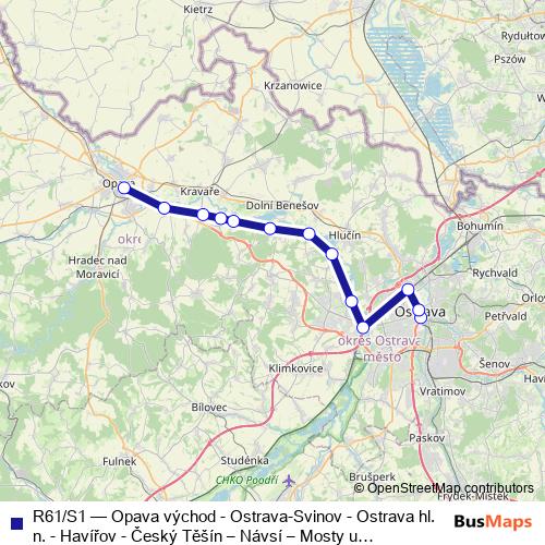 R61/S1 rail Line Map