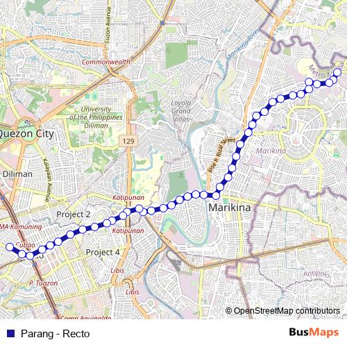 Parang - Recto bus Line Map