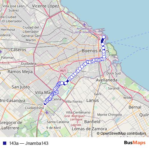 143a bus Line Map
