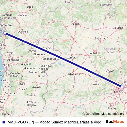MAD-VGO (Qr) air Line Map