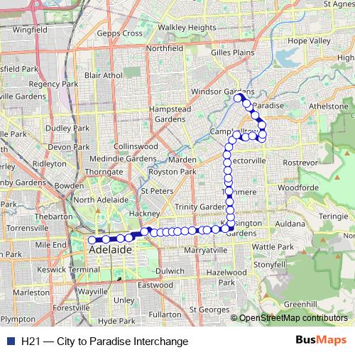 H21 bus Line Map