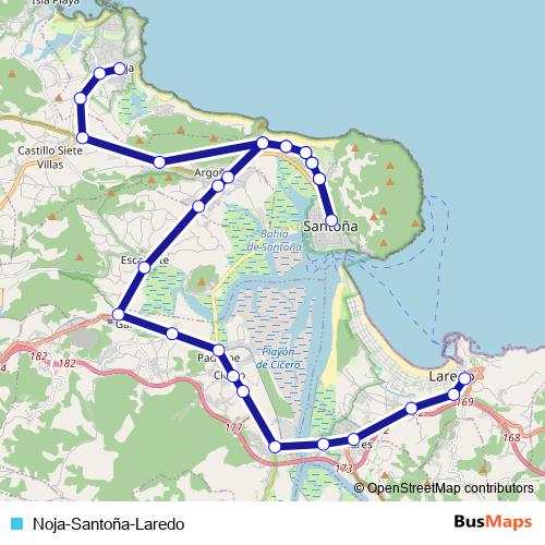 Noja-Santoña-Laredo bus Line Map