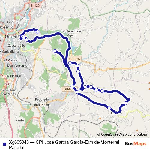 Xg605043 bus Line Map