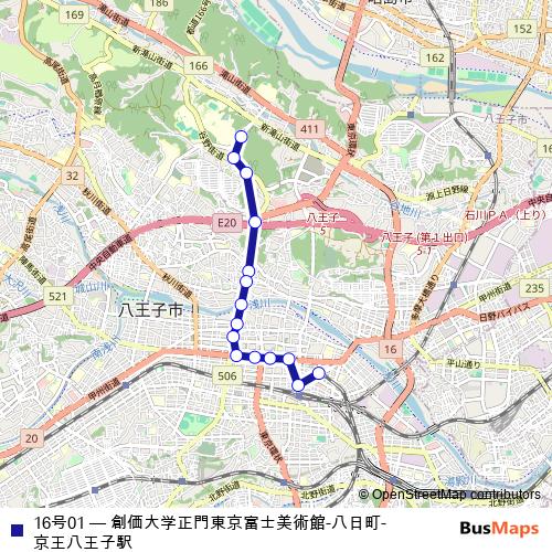 16号01 bus Line Map