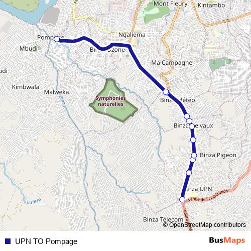UPN TO Pompage bus Line Map