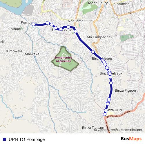 UPN TO Pompage bus Line Map