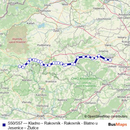 S50/S57 rail Line Map