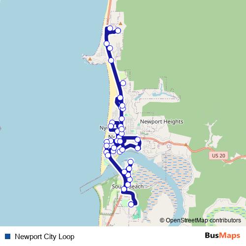 Newport City Loop bus Line Map