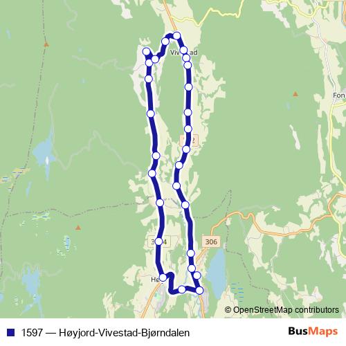 1597 bus Line Map