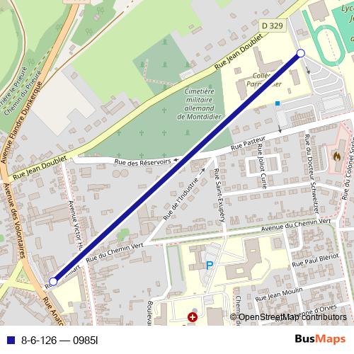 8-6-126 bus Line Map