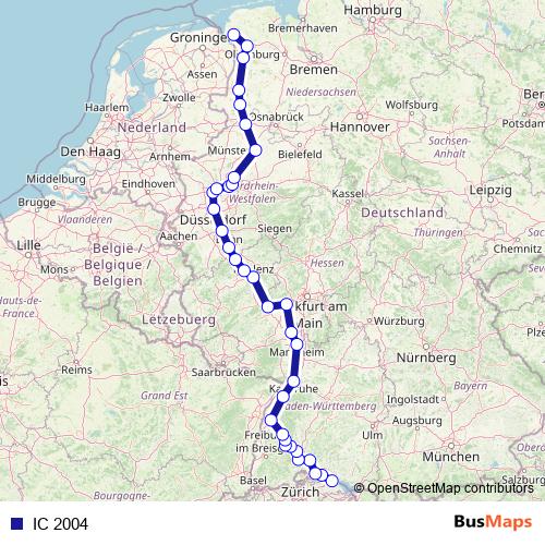 IC 2004 rail Line Map