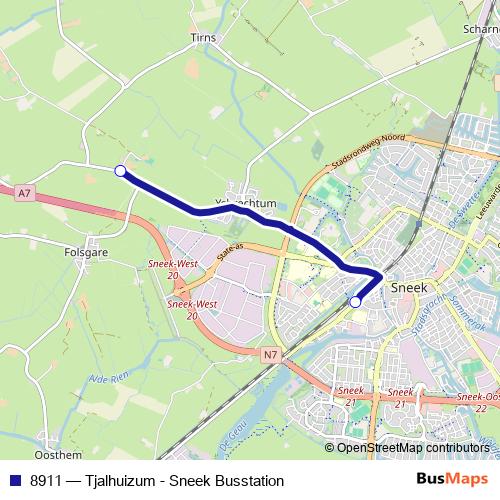 8911 bus Line Map
