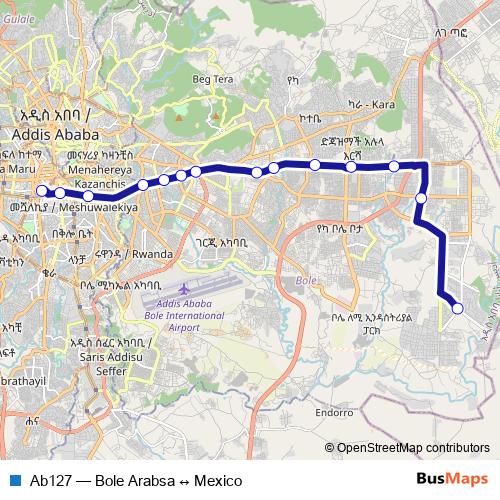 Ab127 bus Line Map