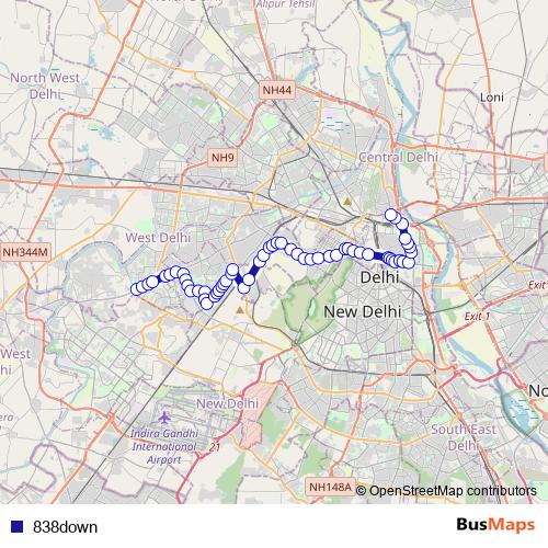 838down bus Line Map