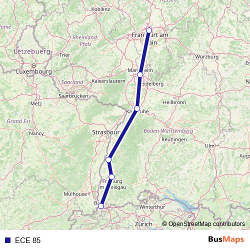 ECE 85 rail Line Map