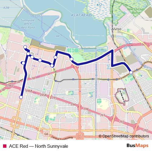 ACE Red bus Line Map