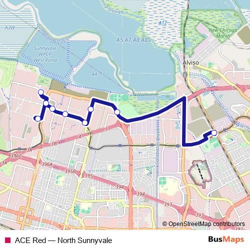 ACE Red bus Line Map
