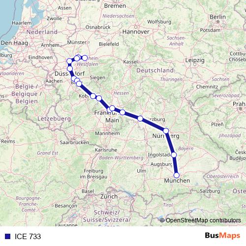 ICE 733 rail Line Map