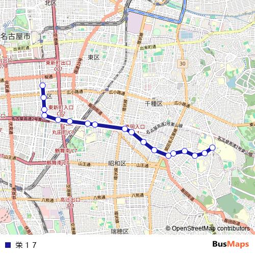 栄１７ bus Line Map