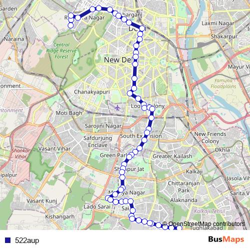 522aup bus Line Map